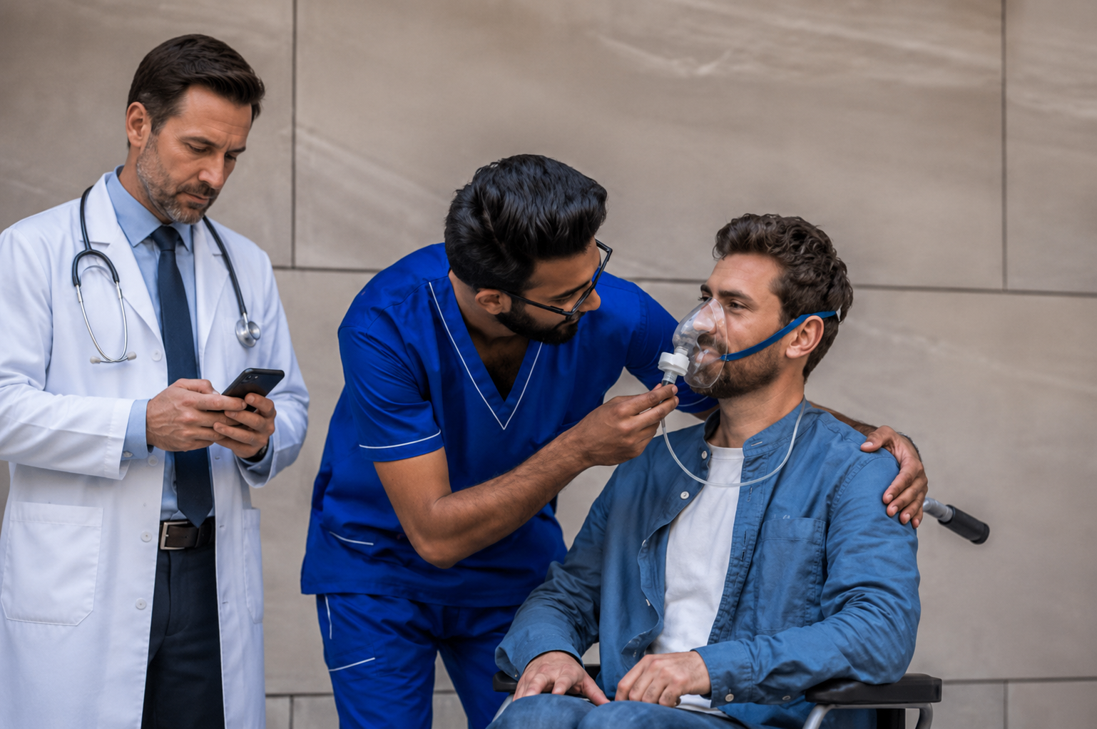 Clinician performing SMS Check-off on a phone